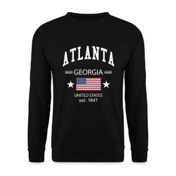 Atlanta - Unisex Pullover - Schwarz - Vorne - Alina (178cm) & Michal (187cm)
