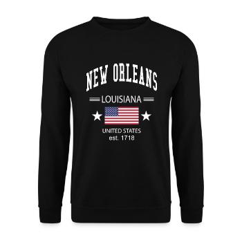 New Orleans - Unisex Pullover - Schwarz - Vorne - Alina (178cm) & Michal (187cm)