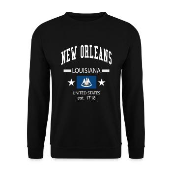 New Orleans - Unisex Pullover - Schwarz - Vorne - Alina (178cm) & Michal (187cm)
