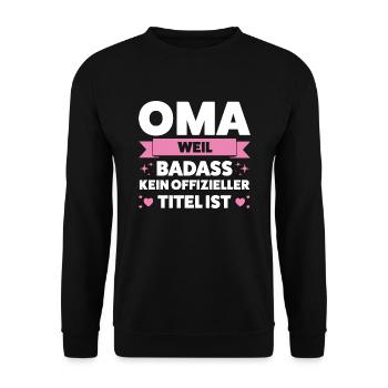 Oma Großmutter Großmütter Geschenk - Unisex Pullover - Schwarz - Vorne - Alina (178cm) & Michal (187cm)