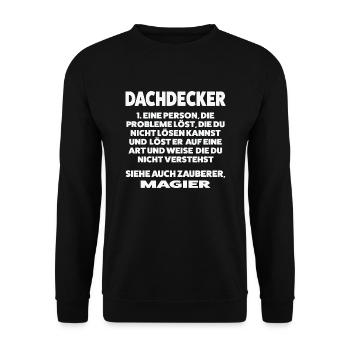 Dachdecker Beruf Dachdeckerei Geschenk - Unisex Pullover - Schwarz - Vorne - Alina (178cm) & Michal (187cm)