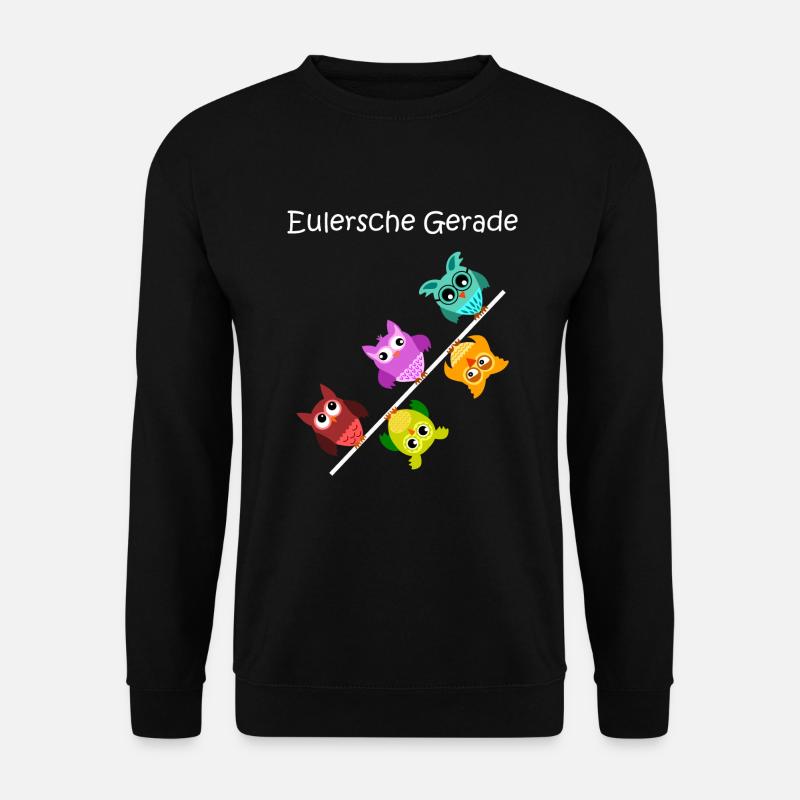 eulersche gerade, Eulen, Geschenk für Mathematiker - Unisex Pullover - Schwarz