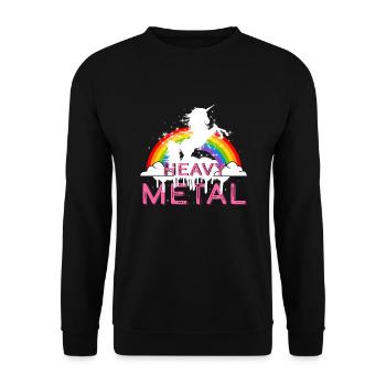Heavy Metal Unicorn Music - Unisex Sweatshirt - black - Front - Alina (178cm) & Michal (187cm)