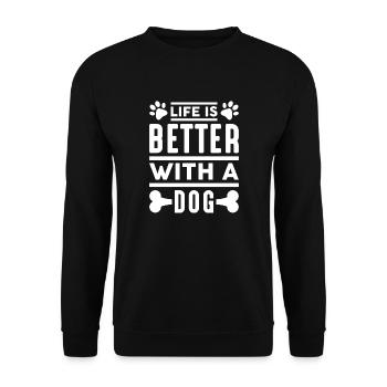 La vie est meilleure avec un chien - Sweat-shirt Unisexe - noir - Devant - Alina (178cm) & Michal (187cm)