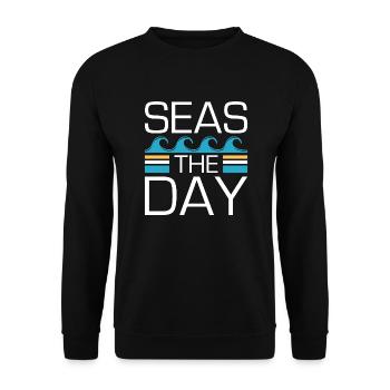 Seas The Day - Unisex Sweatshirt - black - Front - Alina (178cm) & Michal (187cm)