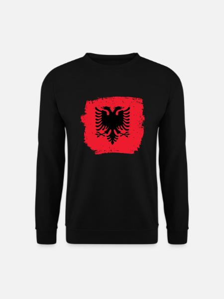 Albanien Vintage albanska flaggan - Unisextröja - svart