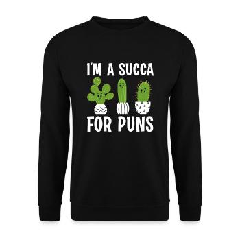 I’m A Succa For Puns - Unisex Sweatshirt - black - Front - Alina (178cm) & Michal (187cm)