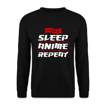 Anime merch Anime Anime Merchandise Geschenk - Unisex Pullover - Schwarz - Vorne - Alina (178cm) & Michal (187cm)
