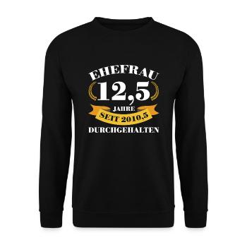 12,5. Hochzeitstag Ehefrau Petersilienhochzeit Ges - Unisex Pullover - Schwarz - Vorne - Alina (178cm) & Michal (187cm)