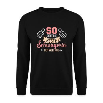 Schwägerin - Unisex Pullover - Schwarz - Vorne - Alina (178cm) & Michal (187cm)