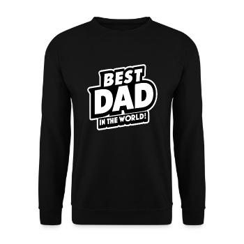 Bester Papa für immer zum Vatertag od. Geburtstag - Unisex Pullover - Schwarz - Vorne - Alina (178cm) & Michal (187cm)