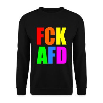 Fck afd - Unisex Pullover - Schwarz - Vorne - Alina (178cm) & Michal (187cm)