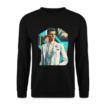 Retro Flash No20 - Unisex Pullover - Schwarz - Vorne - Alina (178cm) & Michal (187cm)