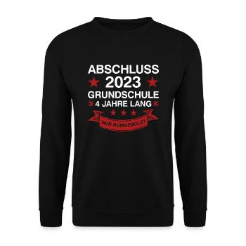 Grundschule Abschluss 2023 Grundschüler Geschenk - Unisex Pullover - Schwarz - Vorne - Alina (178cm) & Michal (187cm)