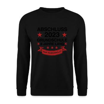 Grundschule Abschluss 2023 Grundschüler Geschenk - Unisex Pullover - Schwarz - Vorne - Alina (178cm) & Michal (187cm)