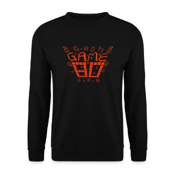Game 80s design rot - Unisex Pullover - Schwarz - Vorne - Alina (178cm) & Michal (187cm)