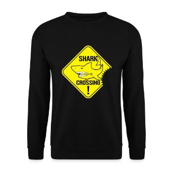 Shark Crossing Warning Signs - Unisex Sweatshirt - black - Front - Alina (178cm) & Michal (187cm)