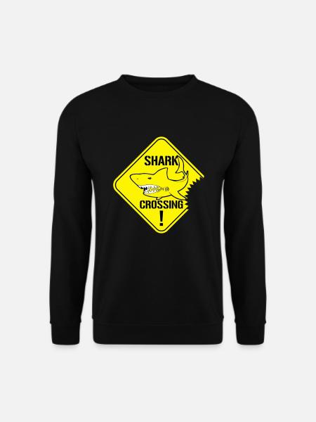 Shark Crossing Warnzeichen - Unisex Pullover - Schwarz