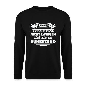 Ruhestand Rente Ruhestand Geschenk - Unisex Pullover - Schwarz - Vorne - Alina (178cm) & Michal (187cm)