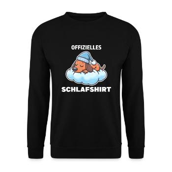 Schlafshirt Dachshund Dackel Geschenk - Unisex Pullover - Schwarz - Vorne - Alina (178cm) & Michal (187cm)