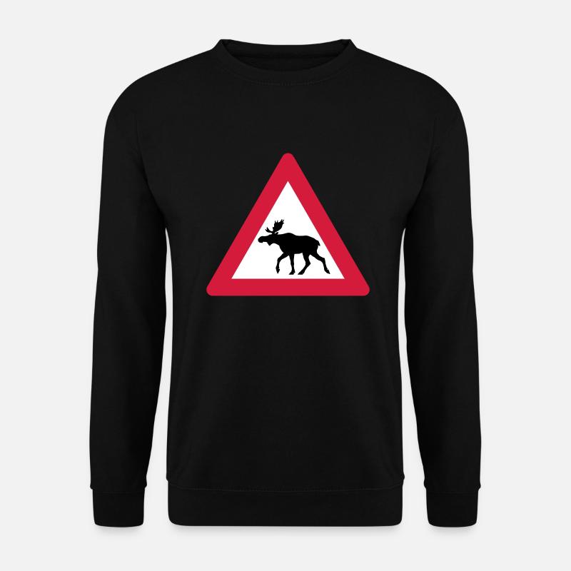 Warning Moose Sign - Unisex Sweatshirt - black