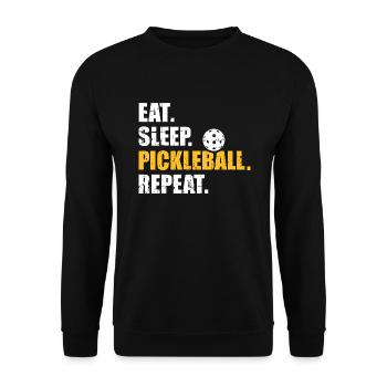 Pickleball - Unisex Sweatshirt - black - Front - Alina (178cm) & Michal (187cm)