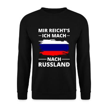 Russland Flagge Russische Fahne Spruch Heimat - Unisex Pullover - Schwarz - Vorne - Alina (178cm) & Michal (187cm)