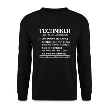Techniker definition - Unisex Pullover - Schwarz - Vorne - Alina (178cm) & Michal (187cm)