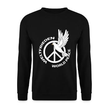 Paix dans le monde Journée mondiale de la paix Colombe de la paix - Sweat-shirt Unisexe - noir - Devant - Alina (178cm) & Michal (187cm)
