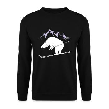 Snowboard Bear - Unisex Pullover - Schwarz - Vorne - Alina (178cm) & Michal (187cm)