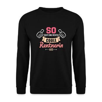 Rentnerin - Unisex Pullover - Schwarz - Vorne - Alina (178cm) & Michal (187cm)