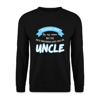 Onkel Onkel Familie Geschenk - Unisex Pullover - Schwarz - Vorne - Alina (178cm) & Michal (187cm)