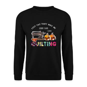 Quilten Quilten Quilting Maschine Geschenk - Unisex Pullover - Schwarz - Vorne - Alina (178cm) & Michal (187cm)