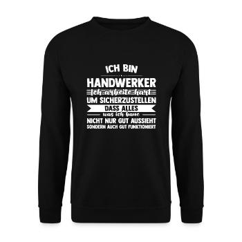 Handwerker Beruf Werkzeug Geschenk - Unisex Pullover - Schwarz - Vorne - Alina (178cm) & Michal (187cm)