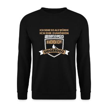 Didgeridoo Musiker Didgeridoospieler Geschenk - Unisex Pullover - Schwarz - Vorne - Alina (178cm) & Michal (187cm)