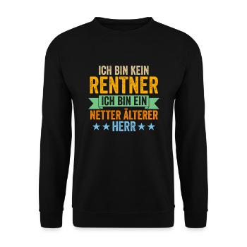 Ruhestand Rente Pensionär Geschenk - Unisex Pullover - Schwarz - Vorne - Alina (178cm) & Michal (187cm)