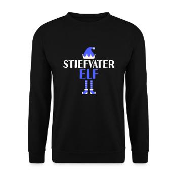 Stiefvater Elf Stiefpapa Geschenk - Unisex Pullover - Schwarz - Vorne - Alina (178cm) & Michal (187cm)