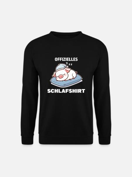 Schlafshirt Schwein Schweine Geschenk - Unisex Pullover - Schwarz