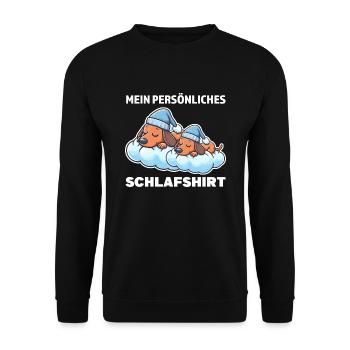 Schlafshirt Dachshund Dackel Geschenk - Unisex Pullover - Schwarz - Vorne - Alina (178cm) & Michal (187cm)