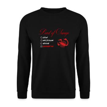 Sternzeichen Skorpion - Unisex Pullover - Schwarz - Vorne - Alina (178cm) & Michal (187cm)