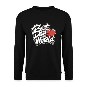 Bester Papa für immer zum Vatertag od. Geburtstag - Unisex Pullover - Schwarz - Vorne - Alina (178cm) & Michal (187cm)