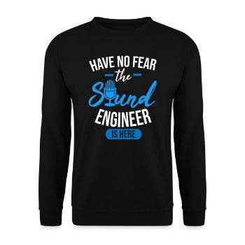 Tontechniker Shirt Audio Ingenieur Sound Geschenk - Unisex Pullover - Schwarz - Vorne - Alina (178cm) & Michal (187cm)