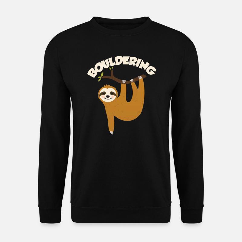 Bouldern Shirt Boulderer Faultier Geschenk - Unisex Pullover - Schwarz