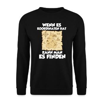 Geocaching Shirt Geocacher Gps Geocache Geschenk - Unisex Pullover - Schwarz - Vorne - Alina (178cm) & Michal (187cm)