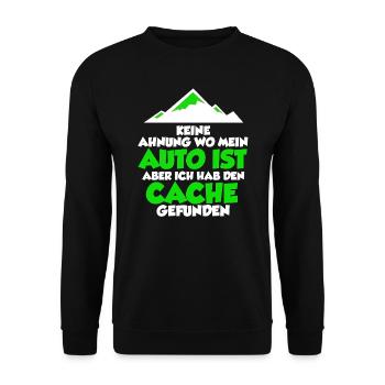 Geocaching Shirt Geocacher Gps Geocache Geschenk - Unisex Pullover - Schwarz - Vorne - Alina (178cm) & Michal (187cm)