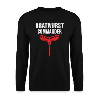 Grill T-Shirt Steak Griller Grill Master Gift - Unisex Sweatshirt - black - Front - Alina (178cm) & Michal (187cm)