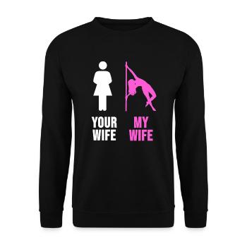 Pole Dance Shirt Stripper Burlesque Gift - Unisex Sweatshirt - black - Front - Alina (178cm) & Michal (187cm)