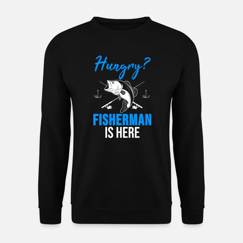 Angeln Shirt Angler Fischer Fisch Geschenk - Unisex Pullover - Schwarz