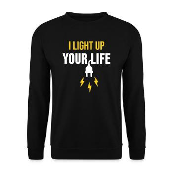 Elektriker Elektrotechnik Glühbirne Geschenk - Unisex Pullover - Schwarz - Vorne - Alina (178cm) & Michal (187cm)