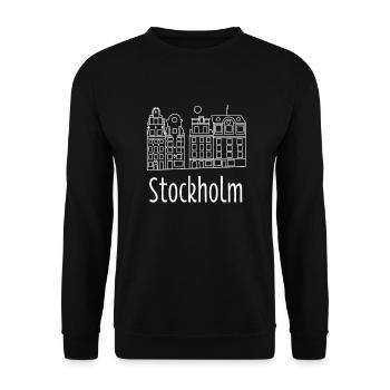 Stockholm Schweden Skandinavien Altstadt Geschenk - Unisex Pullover - Schwarz - Vorne - Alina (178cm) & Michal (187cm)